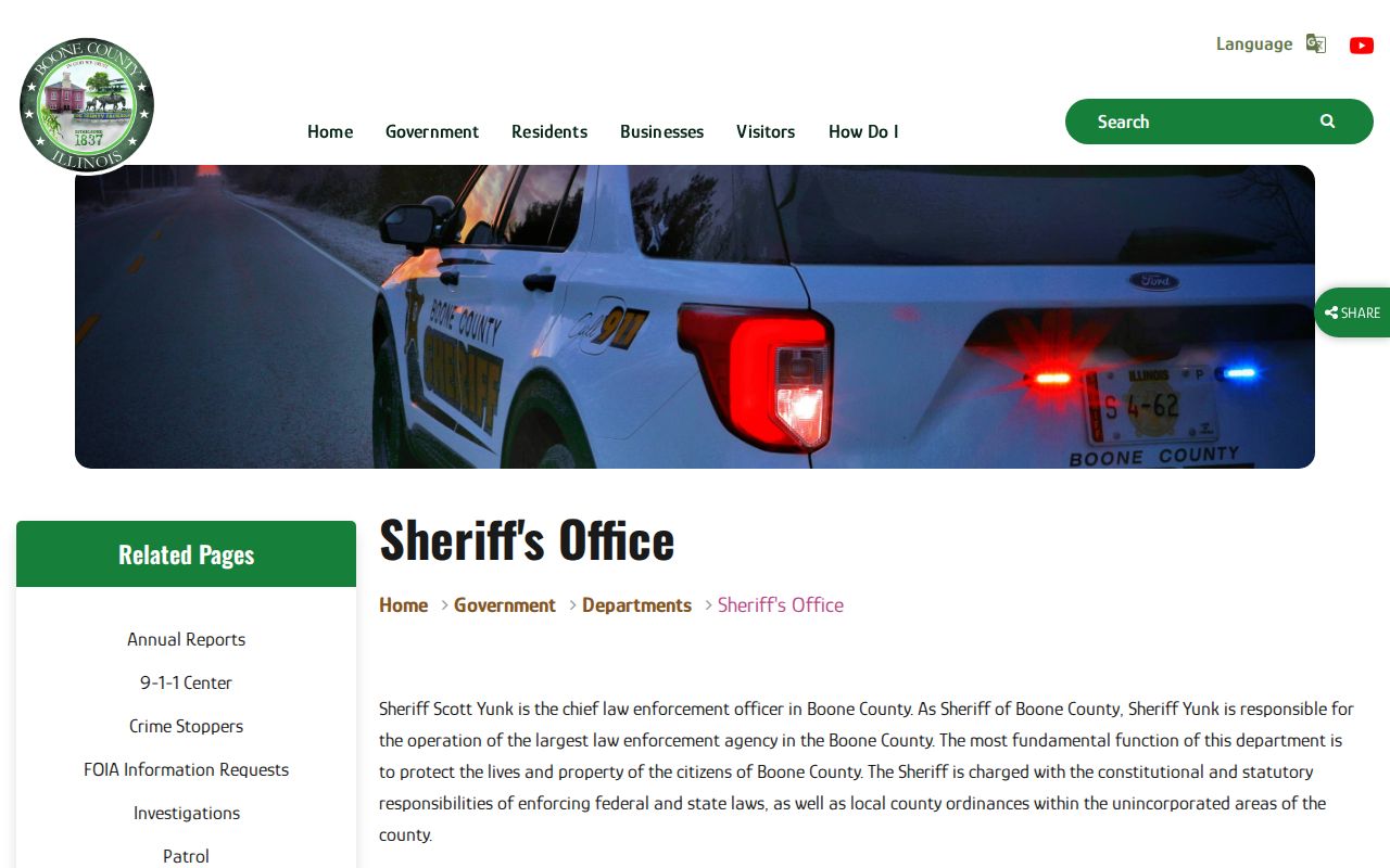 Boone County Sheriff's Office official page