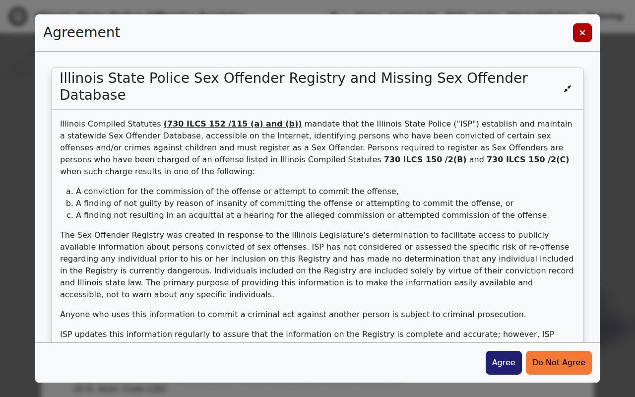 Boone County sex offender lookup search form