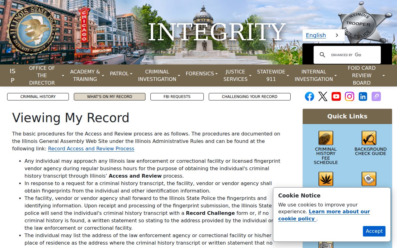 Boone County criminal history Access and Review process