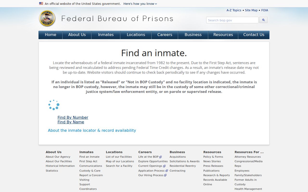 Boone County criminal history federal custody locator