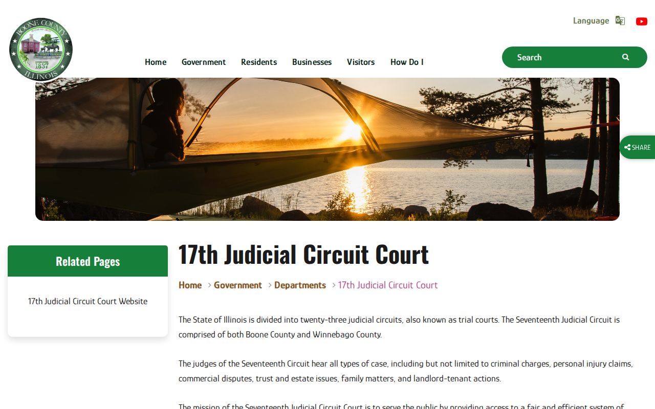 Boone County criminal court record access page